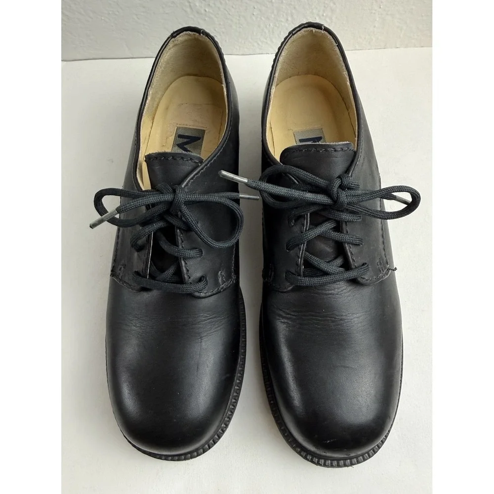 MIA Y2K Blk Leather Oxford Platform Chunky Heel Shoe Sz7 90s Grunge Goth Witchy